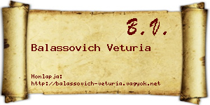 Balassovich Veturia névjegykártya